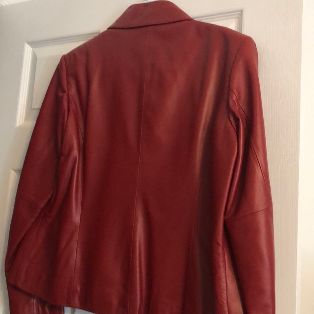 Red leather jacket